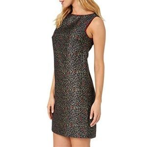 🆕BETSEY JOHNSON Metallic Leopard Shift Cocktail Dress, Size 10